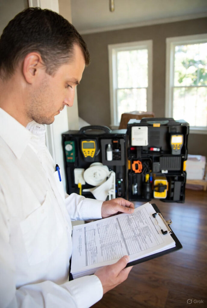 mold inspection report and analysis conducted by professional in Garland TX