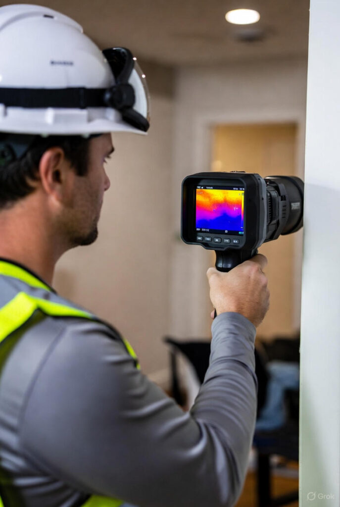 thermal imaging mold inspection to detect hidden moisture in Garland TX home