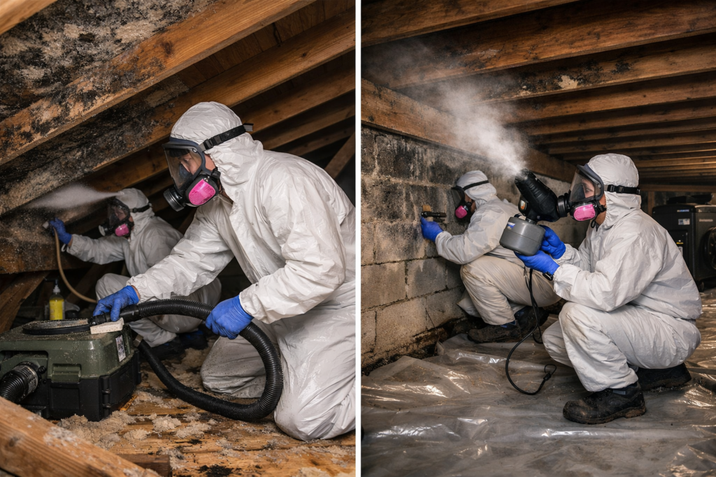 Attic and crawl space mold removal in Plano TX