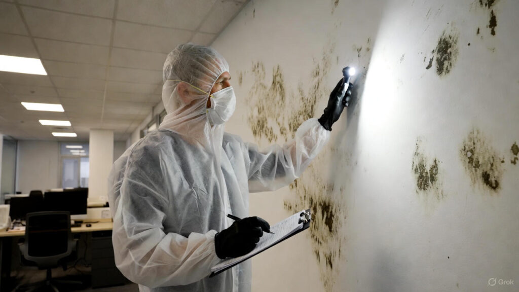 commercial mold inspection in Garland TX office building by certified specialists