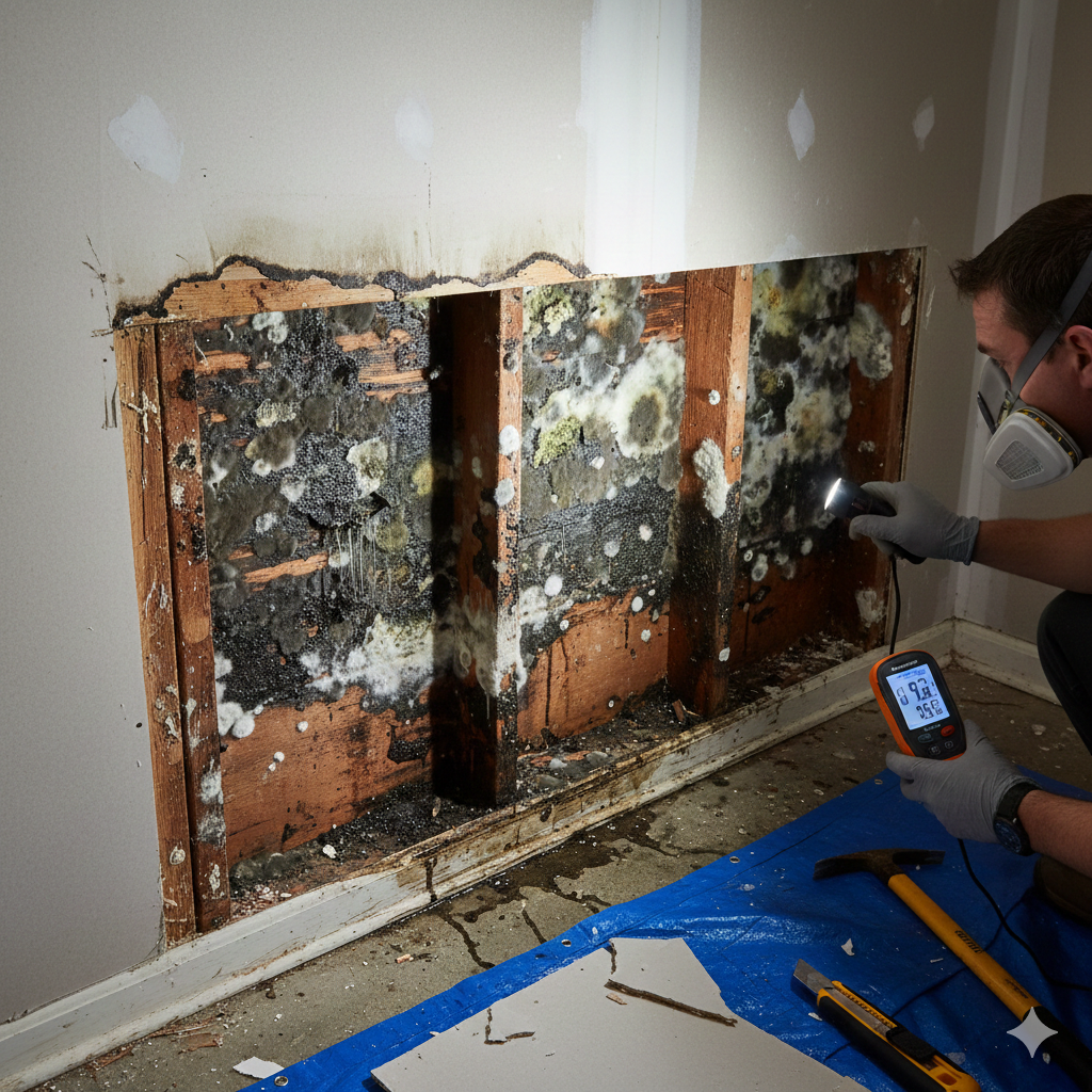 Hidden mold problems caused by moisture in Garland TX homes