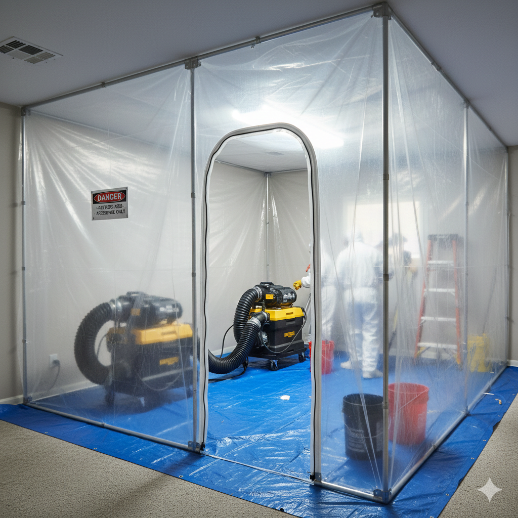 HEPA air filtration and mold containment during remediation in Garland TX