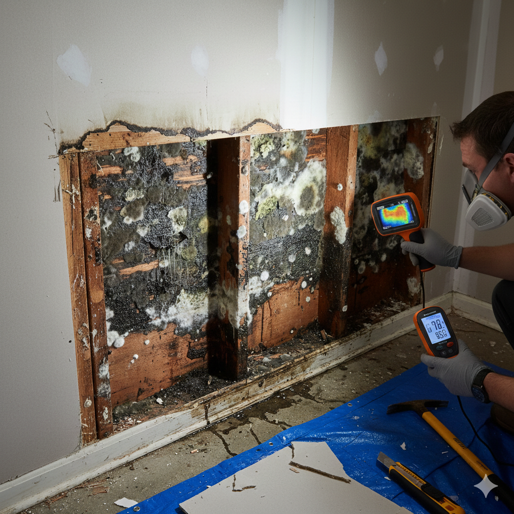 Mold inspection and moisture assessment process in Garland TX