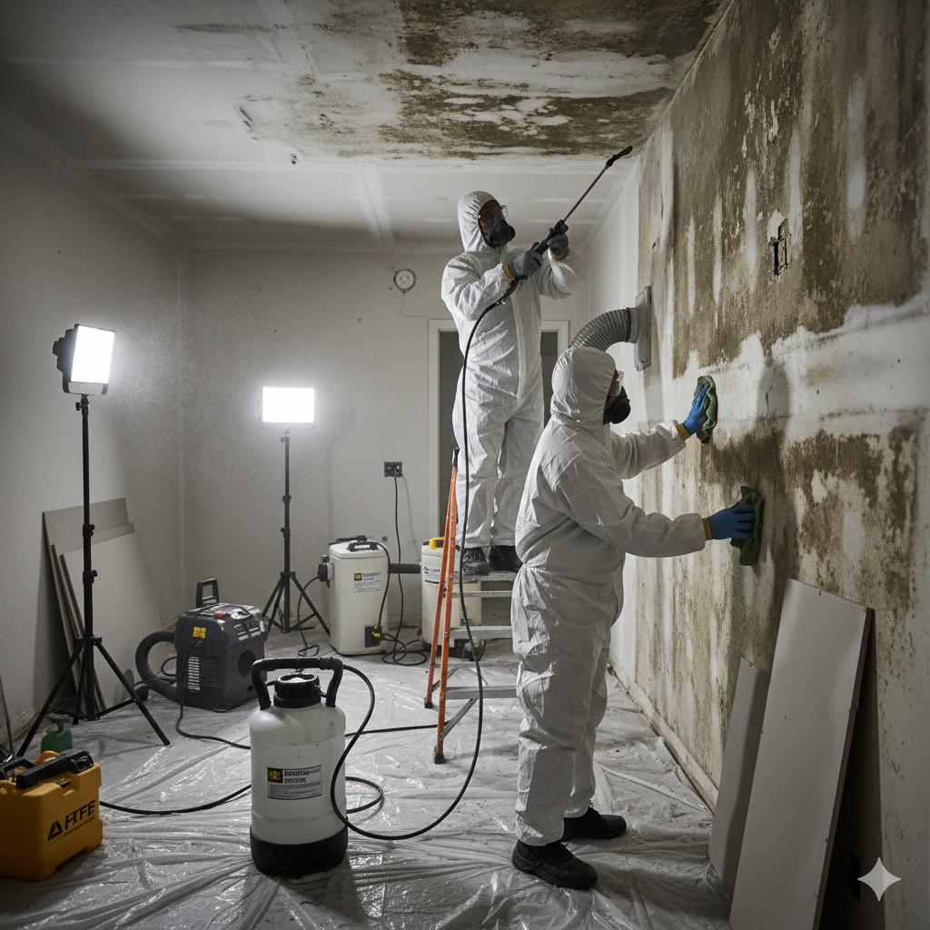 Black mold after water damage in Plano TX