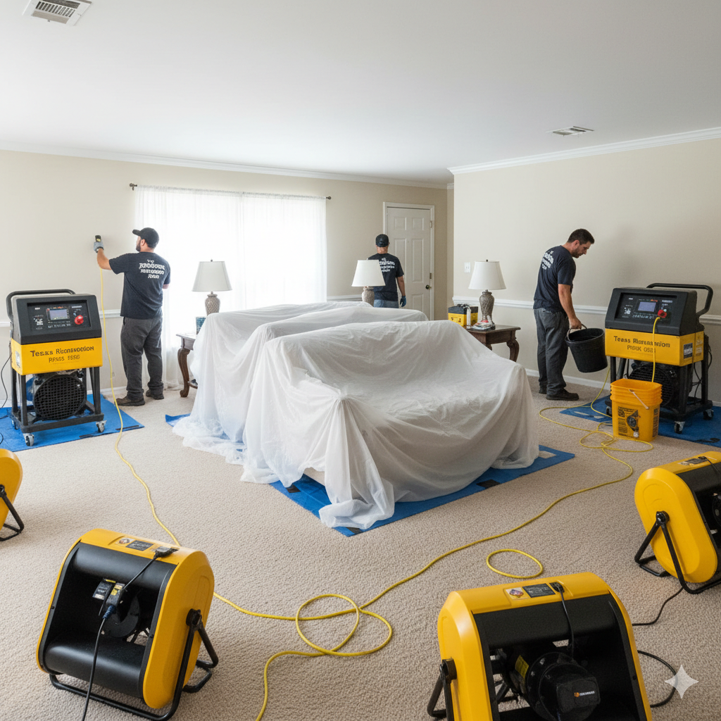 Structural drying and water damage restoration in Garland TX